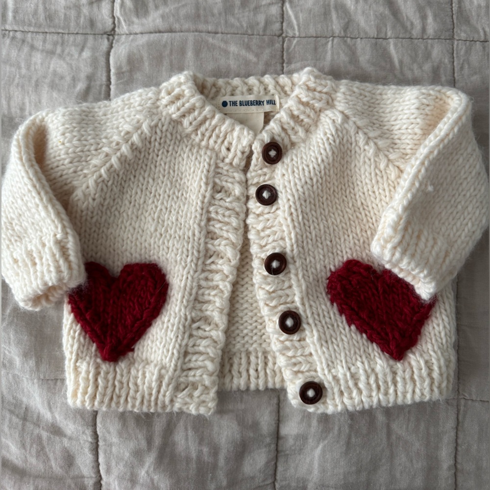 Soft Cardigan with Heart Pockets